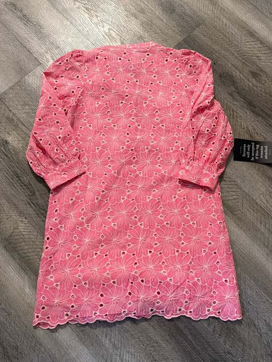 Pomander Place Pink Eyelet Long Sleeve Dress - Picture 3 of 5